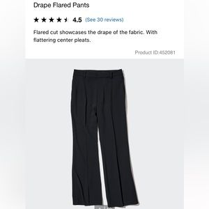 Uniqlo Drape High Rise Flare Dress Pants